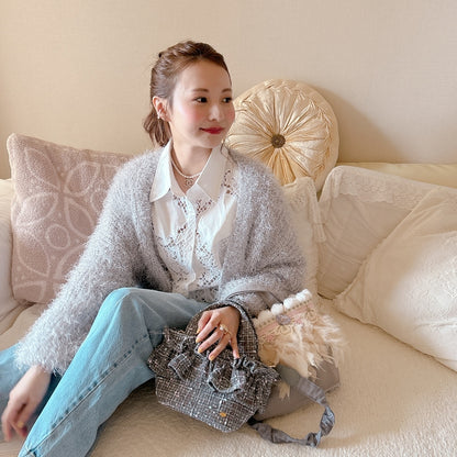 フリルバッグ Tweedy Bebe【グレーミックス】2サイズ