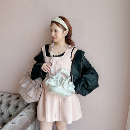 ミニフリルバッグ Tweedy Bebe【チェックホワイト】1サイズ