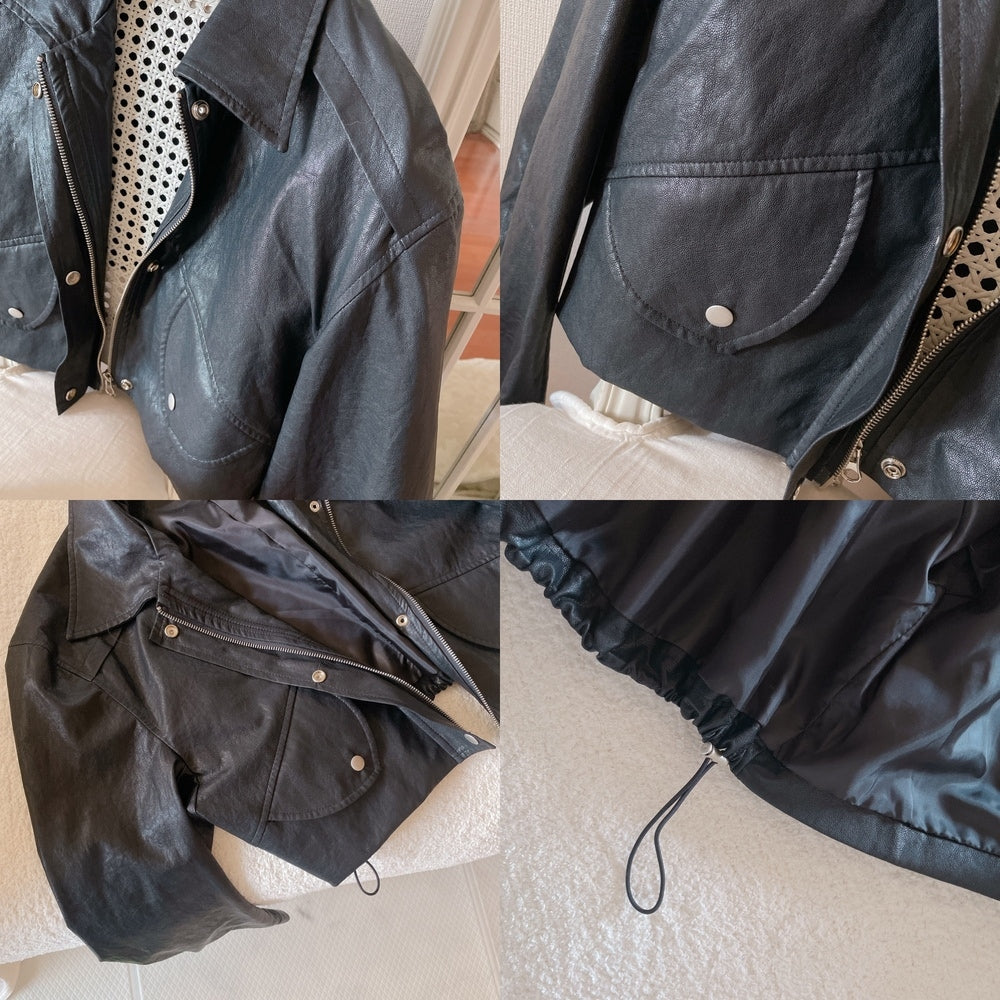 ★Volumeフェイクレザージャケット