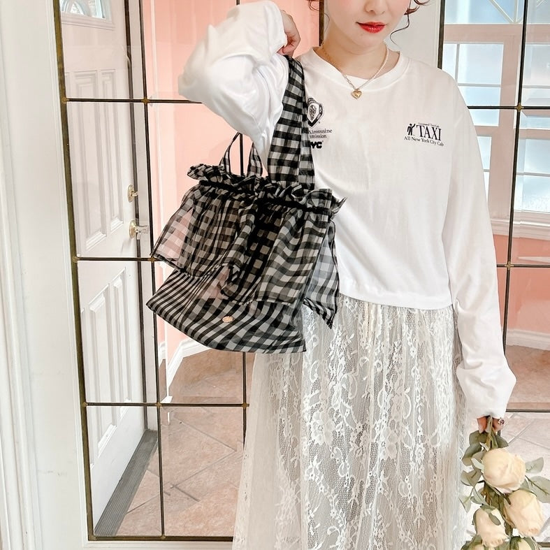 ★SheerレースロンTワンピ