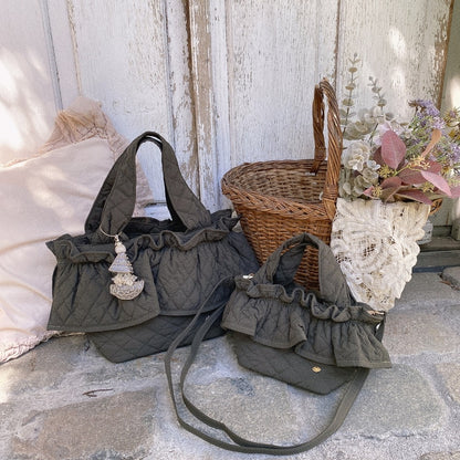 ミニフリルバッグ Quilting Frill Bebe【バニラ/ホットピンク/カーキ/ギンガム/ラベンダー/ミルクティ】