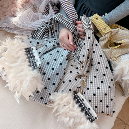 ポーチ付バッグ Balloon Marche【ギンガム/大ドット】