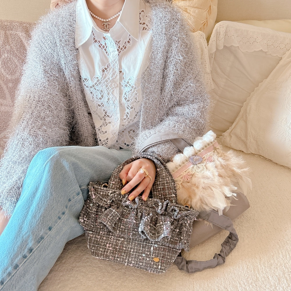 フリルバッグ Tweedy Bebe【グレーミックス】2サイズ