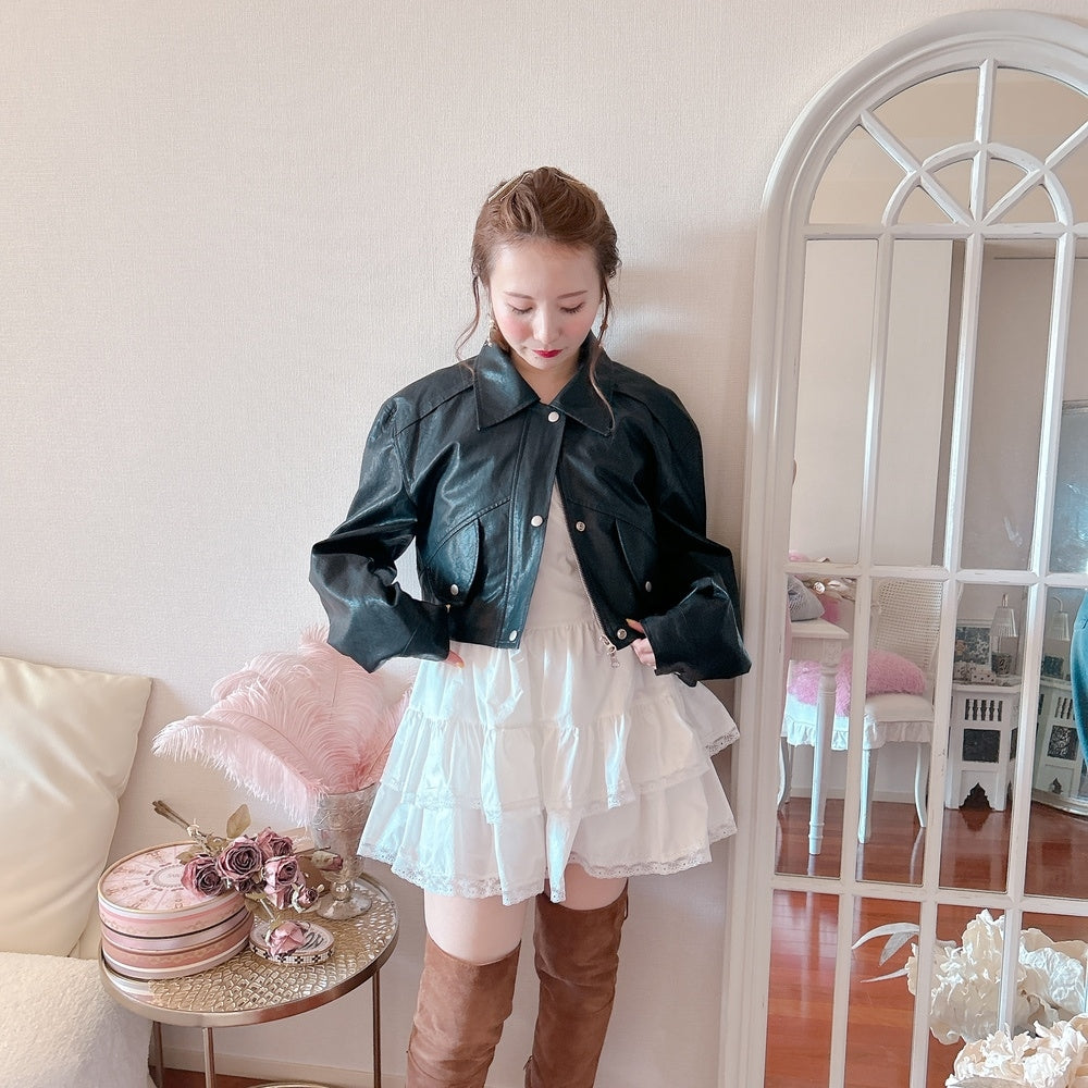 ★Volumeフェイクレザージャケット