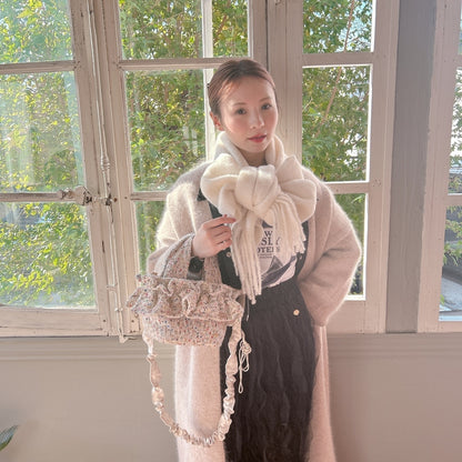 フリルバッグ Tweedy Bebe【ミックスホワイト】2サイズ