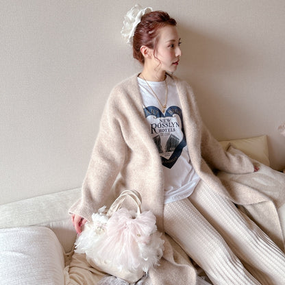 ★ロングFluffyニットガウン