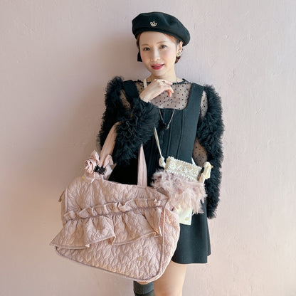 ミニサコッシュ Wintry Meghan アイボリー＆ホワイト