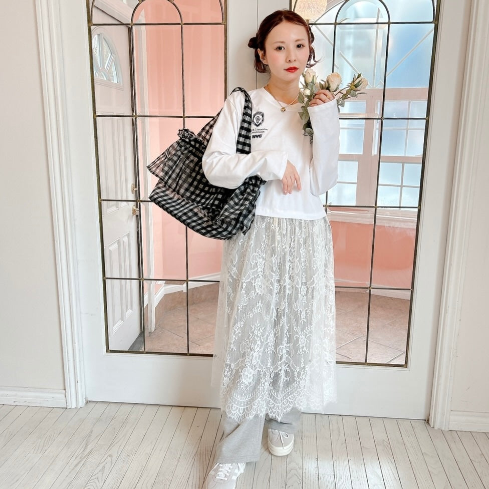 ★SheerレースロンTワンピ