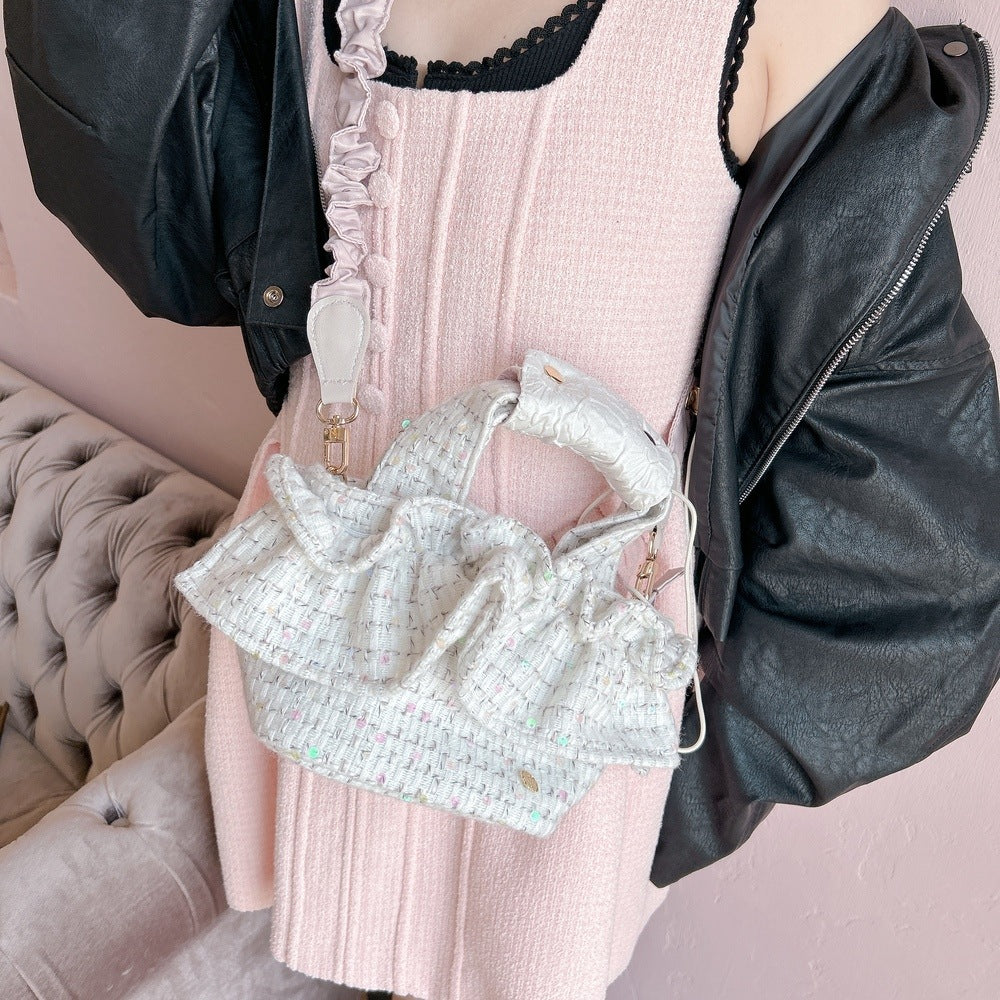 ミニフリルバッグ Tweedy Bebe【チェックホワイト】1サイズ – Saha by