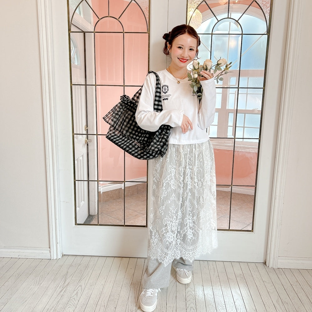 ★SheerレースロンTワンピ