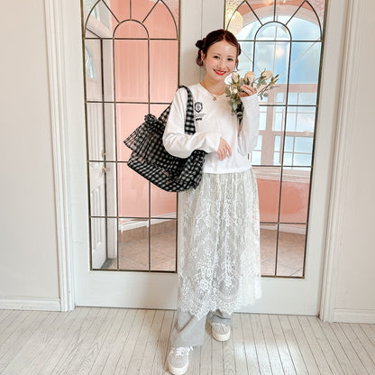 ★SheerレースロンTワンピ