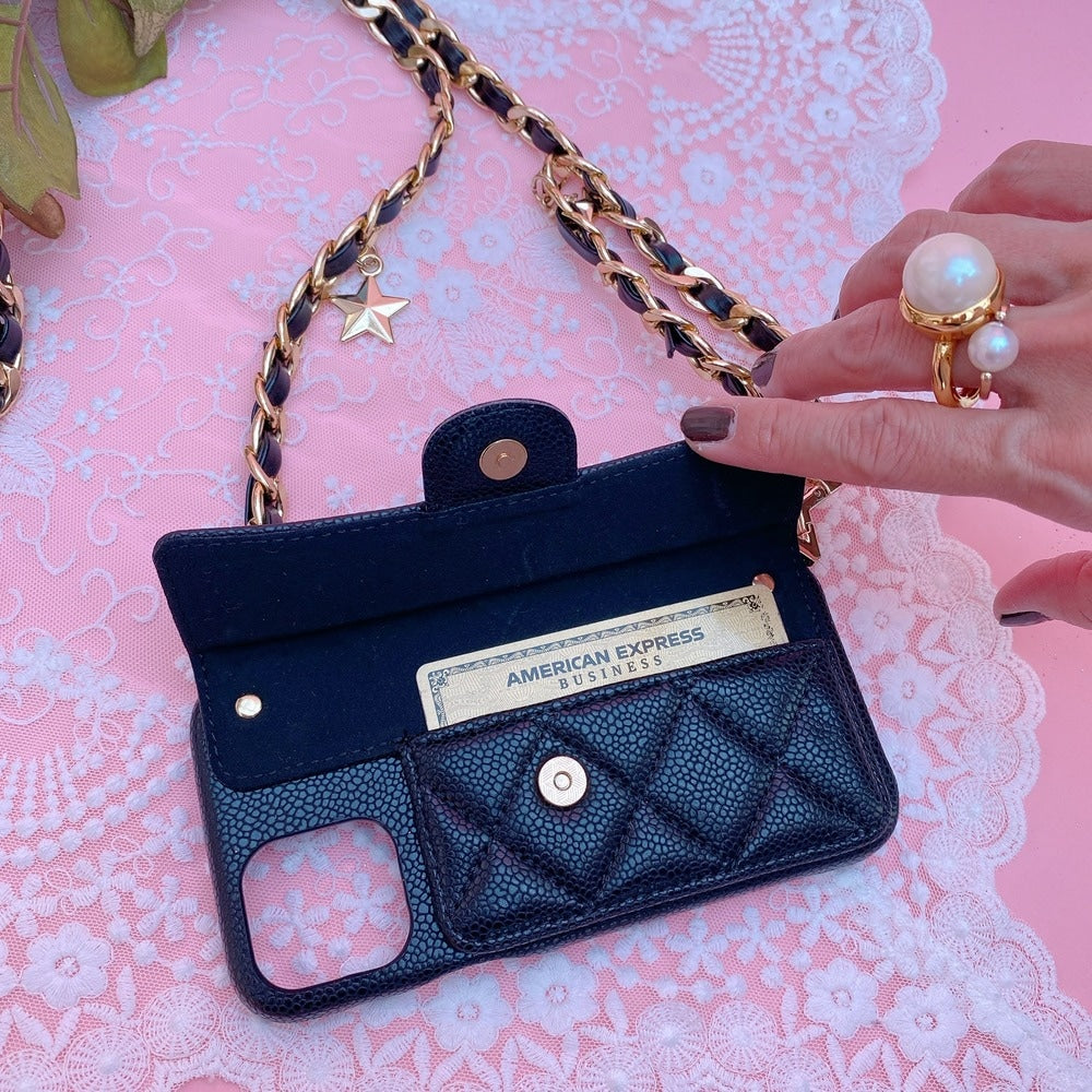 スマホケース Stella Chain ブラック