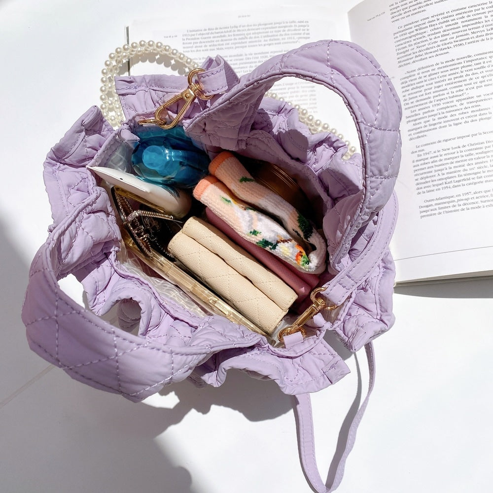 ミニフリルバッグ Quilting Frill Bebe【バニラ/ホットピンク/カーキ/ギンガム/ラベンダー/ミルクティ】