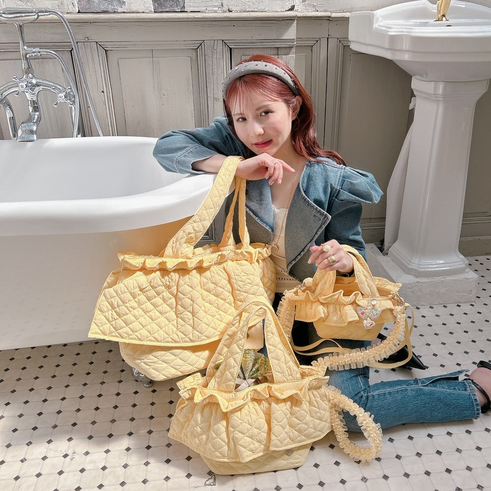 ビッグフリルバッグ Quilting Frill Bebe 【レモン】
