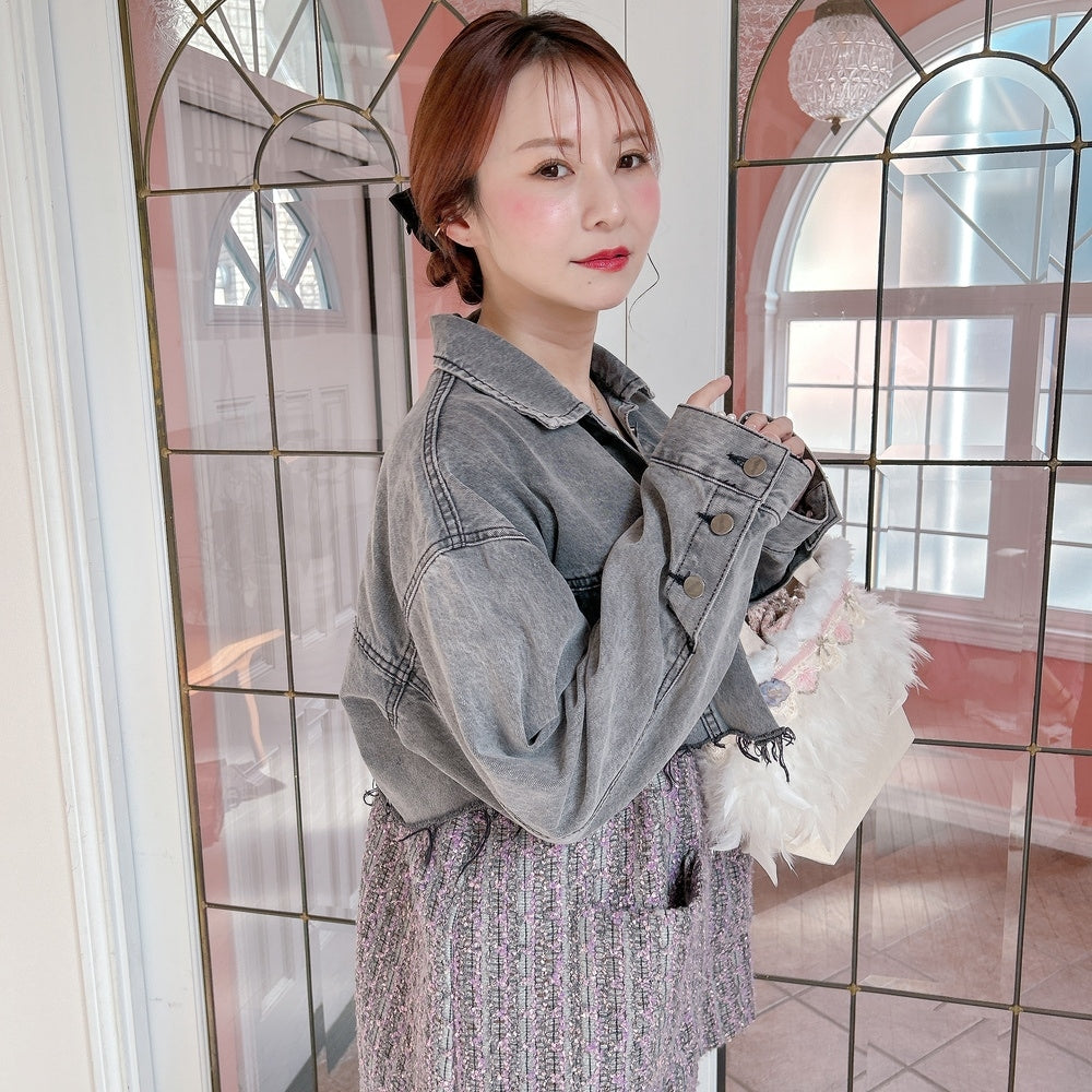 ★Volumeスリーブショートデニムジャケット