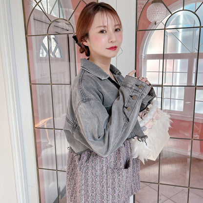 ★Volumeスリーブショートデニムジャケット