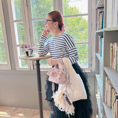 ポーチ付バッグ Balloon Marche【無地ドット】