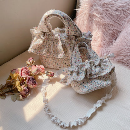 フリルバッグ Tweedy Bebe【ミックスホワイト】2サイズ