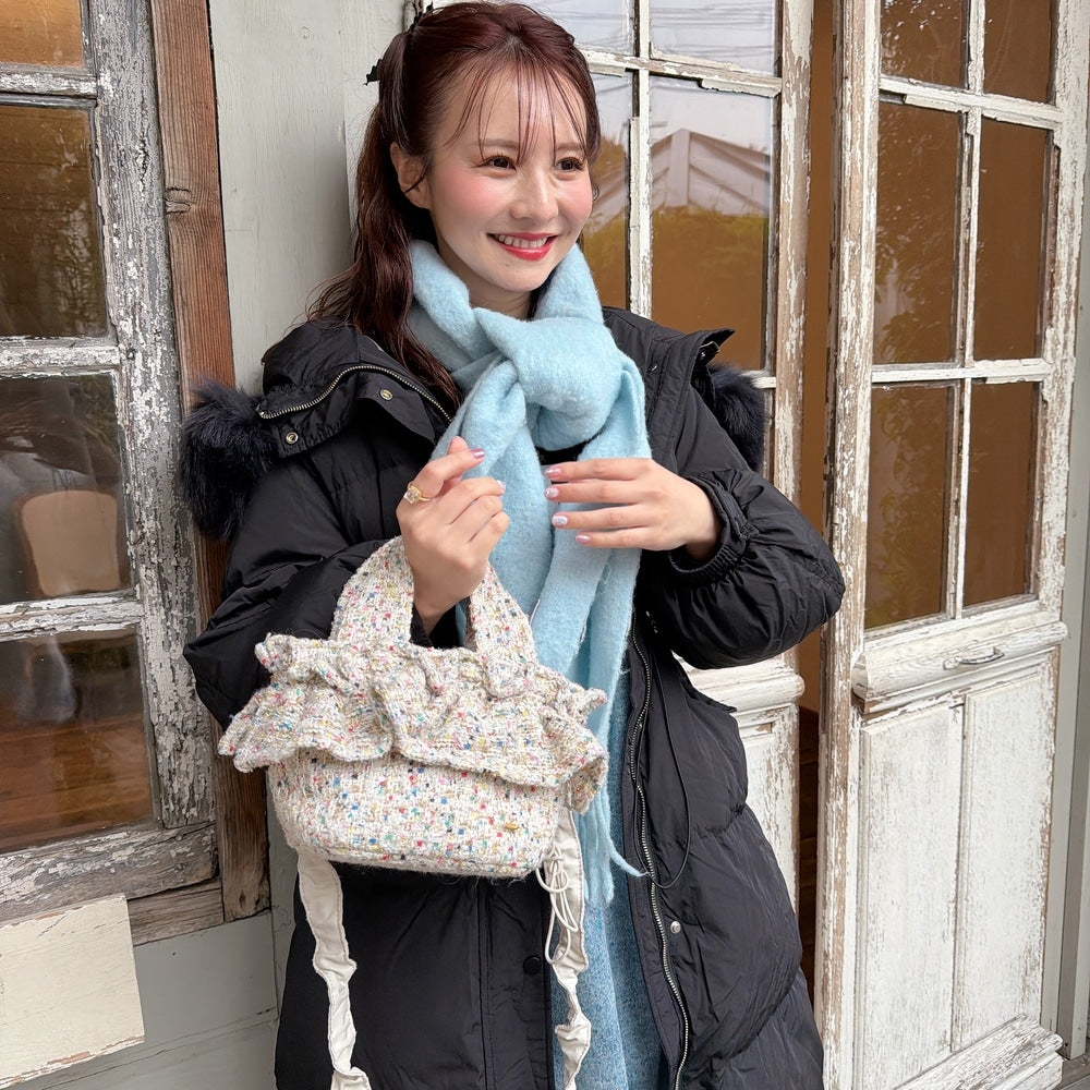 フリルバッグ Tweedy Bebe【ミックスホワイト】2サイズ