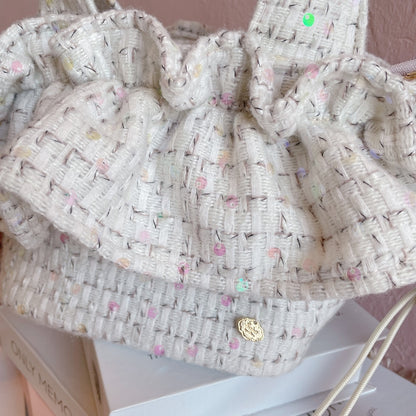 ミニフリルバッグ Tweedy Bebe【チェックホワイト】1サイズ