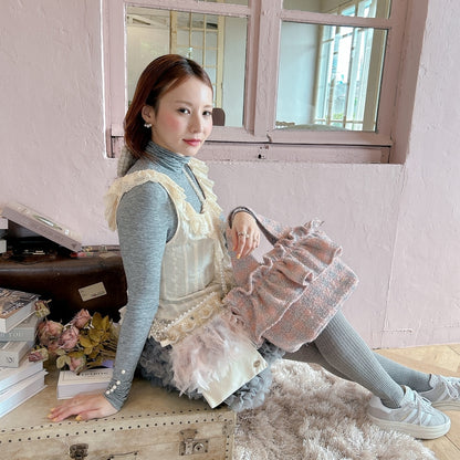 ミニサコッシュ Wintry Meghan アイボリー＆ホワイト