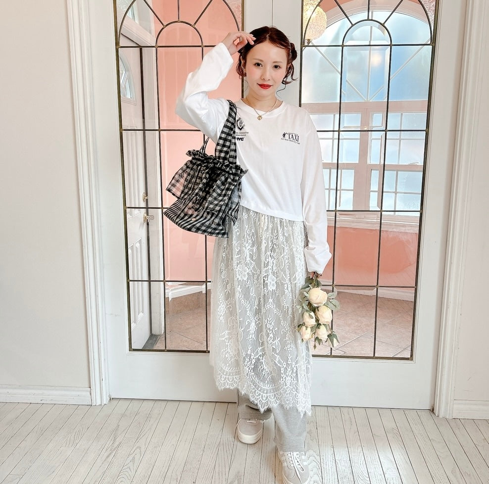 ★SheerレースロンTワンピ