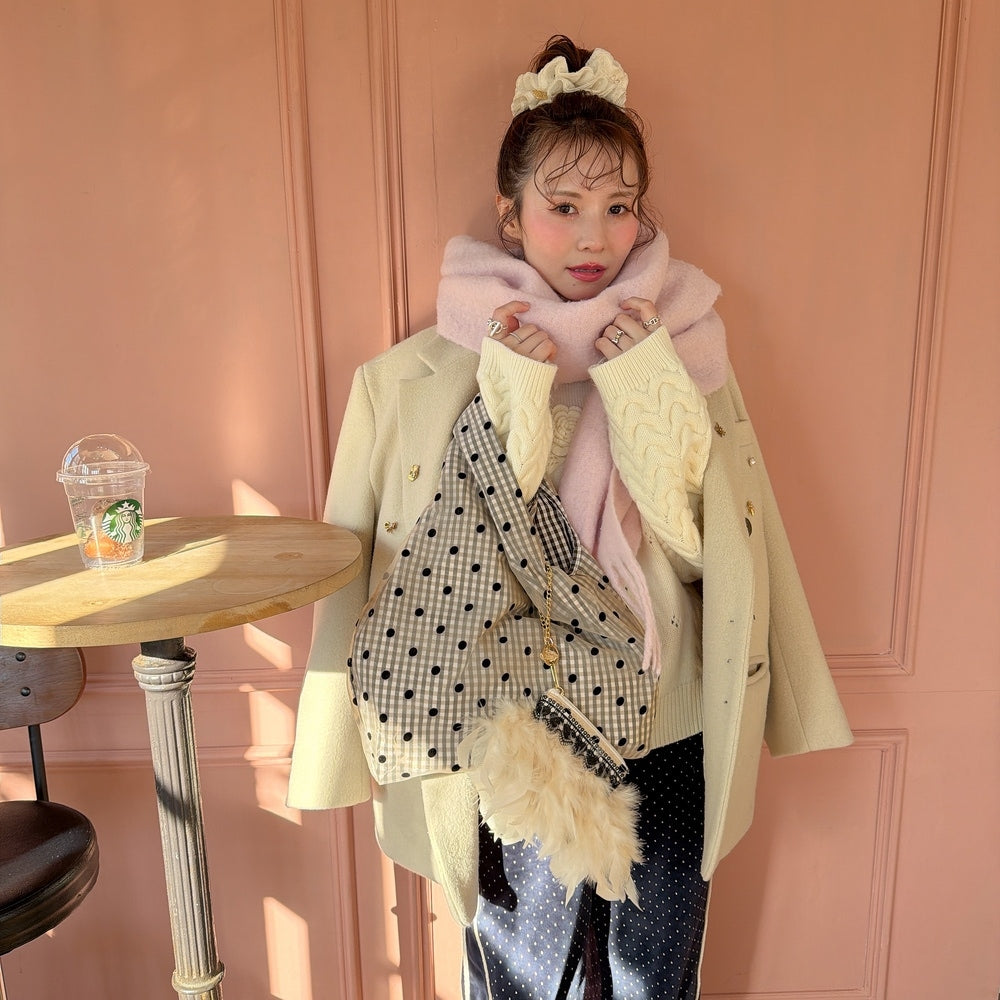 ポーチ付バッグ Balloon Marche【ギンガム/大ドット】