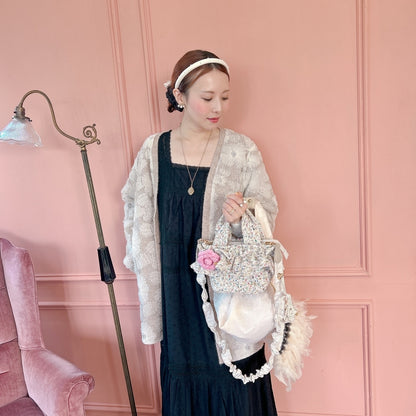 フリルバッグ Tweedy Bebe【ミックスホワイト】2サイズ