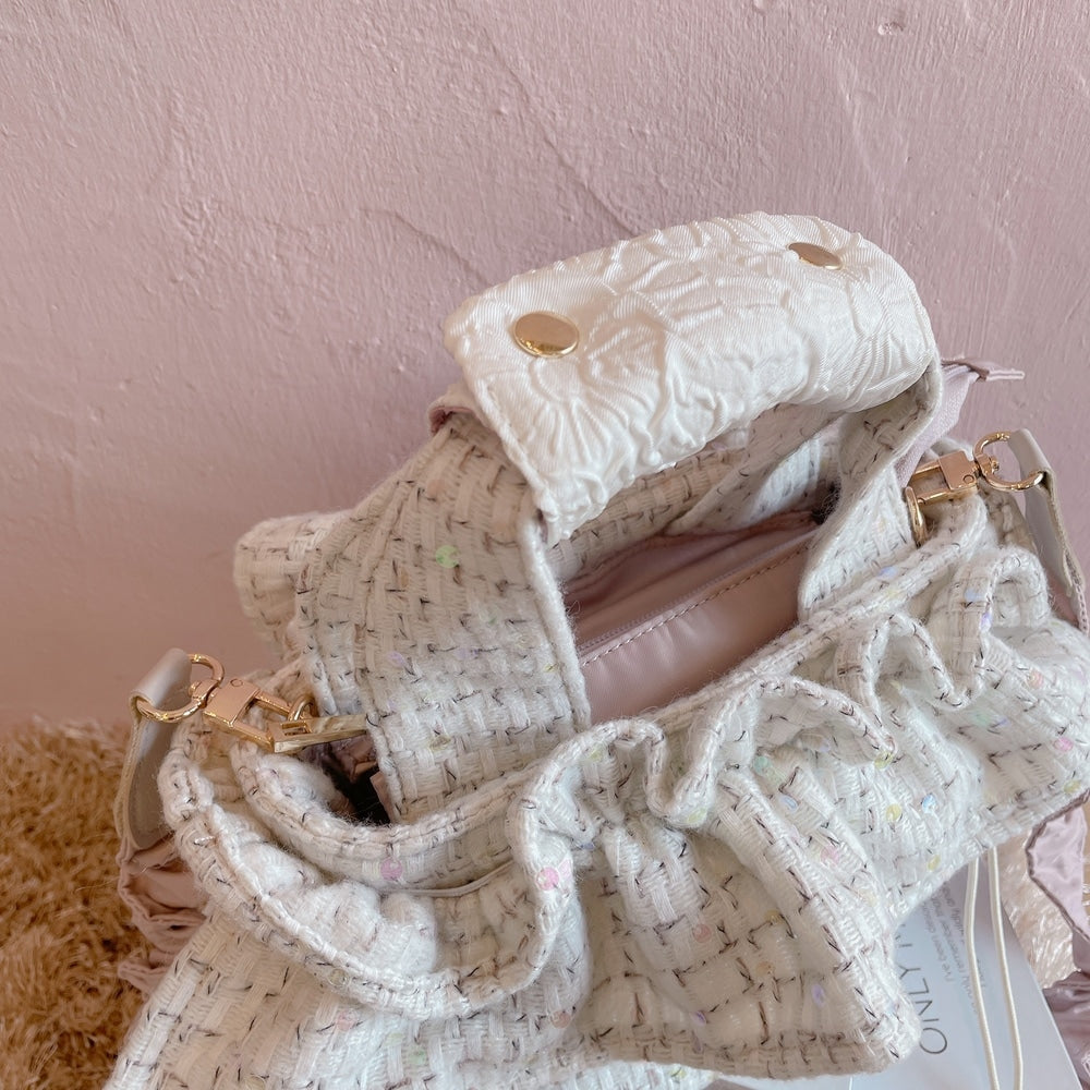 ミニフリルバッグ Tweedy Bebe【チェックホワイト】1サイズ – Saha by