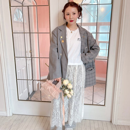 ★SheerレースロンTワンピ