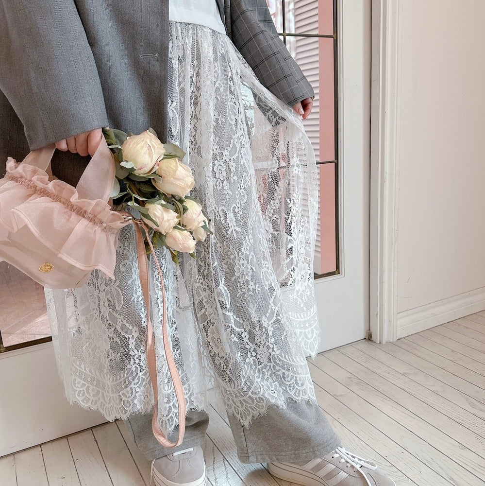 ★SheerレースロンTワンピ