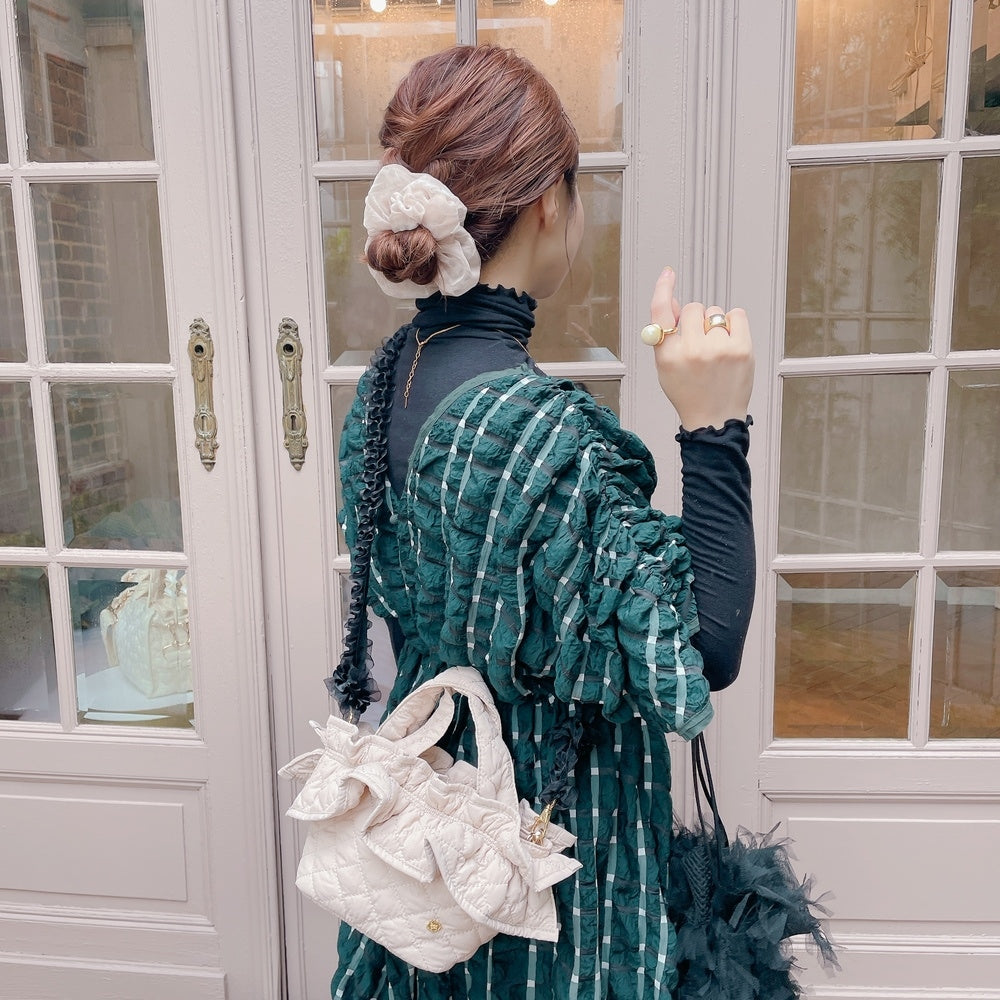 ミニフリルバッグ Quilting Frill Bebe【バニラ/ホットピンク/カーキ/ギンガム/ラベンダー/ミルクティ】