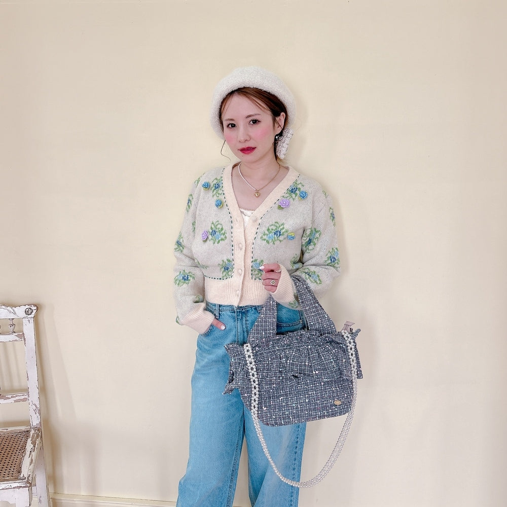 フリルバッグ Tweedy Bebe【グレーミックス】2サイズ