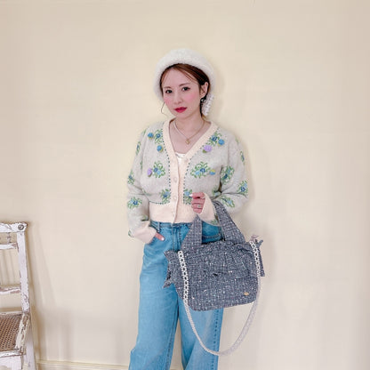 フリルバッグ Tweedy Bebe【グレーミックス】2サイズ