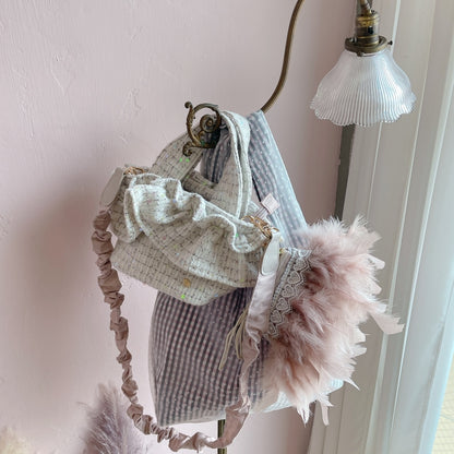 ミニフリルバッグ Tweedy Bebe【チェックホワイト】1サイズ