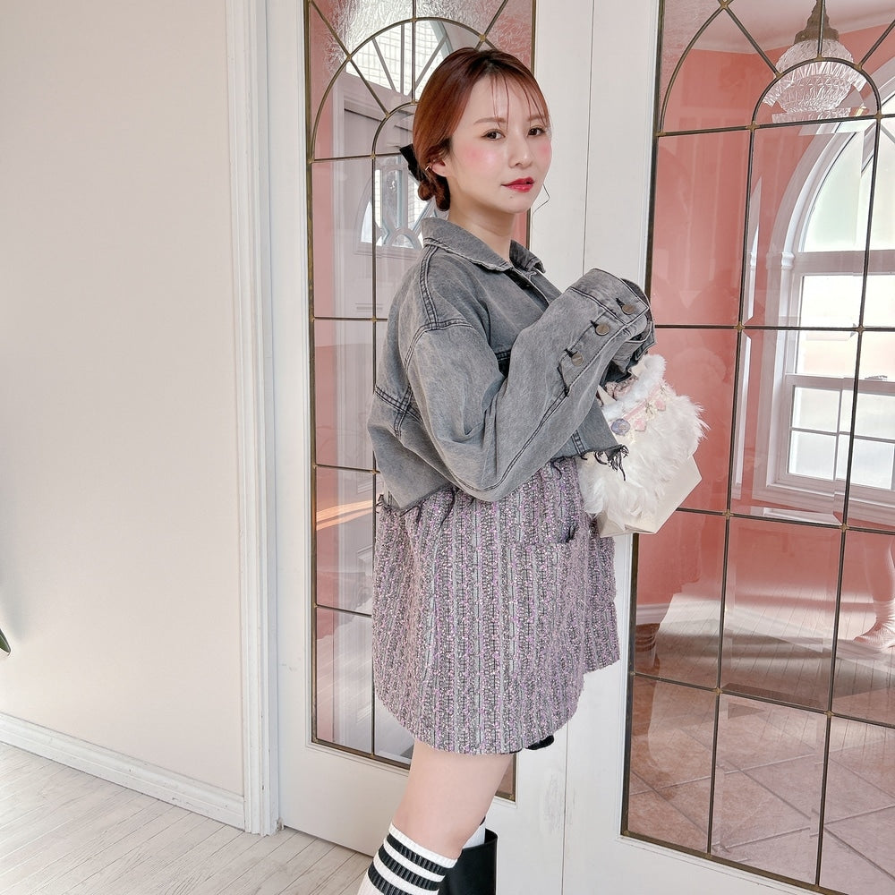 ★Volumeスリーブショートデニムジャケット