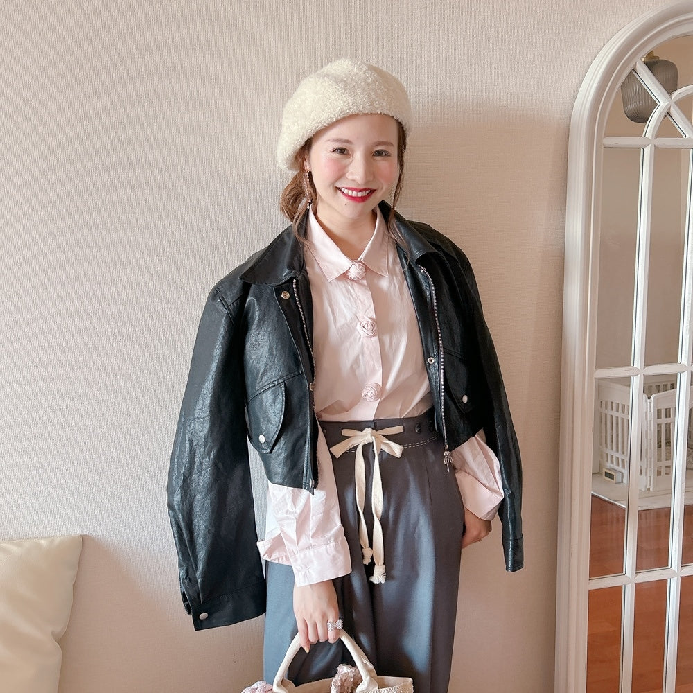 ★Volumeフェイクレザージャケット