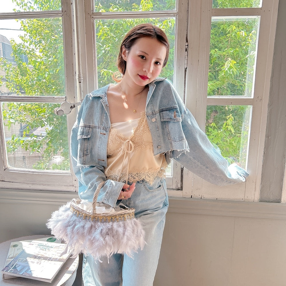 ★Volumeスリーブショートデニムジャケット