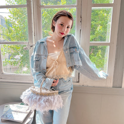 ★Volumeスリーブショートデニムジャケット