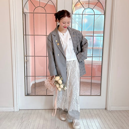 ★SheerレースロンTワンピ