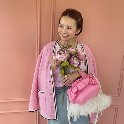 ミニフリルバッグ Quilting Frill Bebe【バニラ/ホットピンク/カーキ/ギンガム/ラベンダー/ミルクティ】