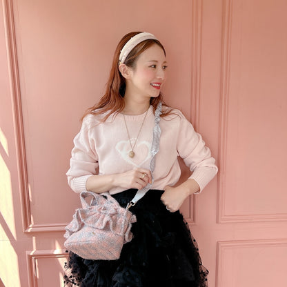 フリルバッグ Tweedy Bebe【ピーチ×シルバー】2サイズ