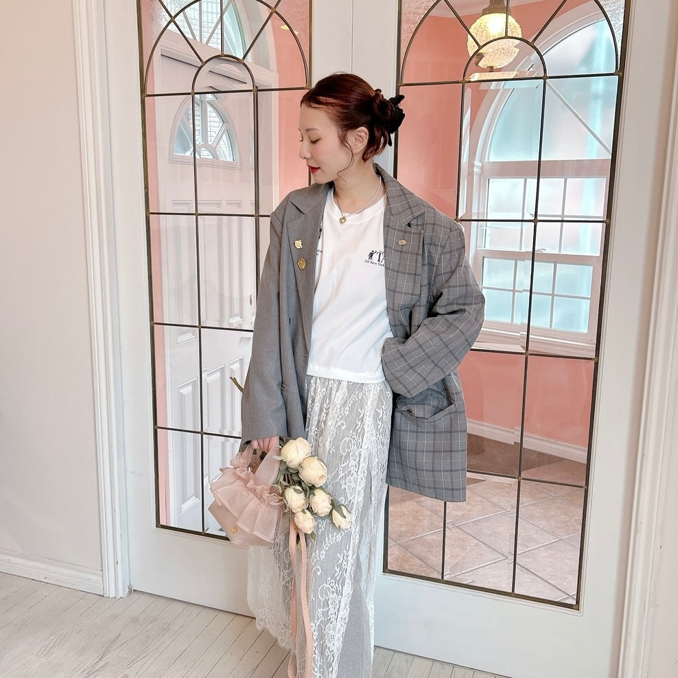 ★SheerレースロンTワンピ