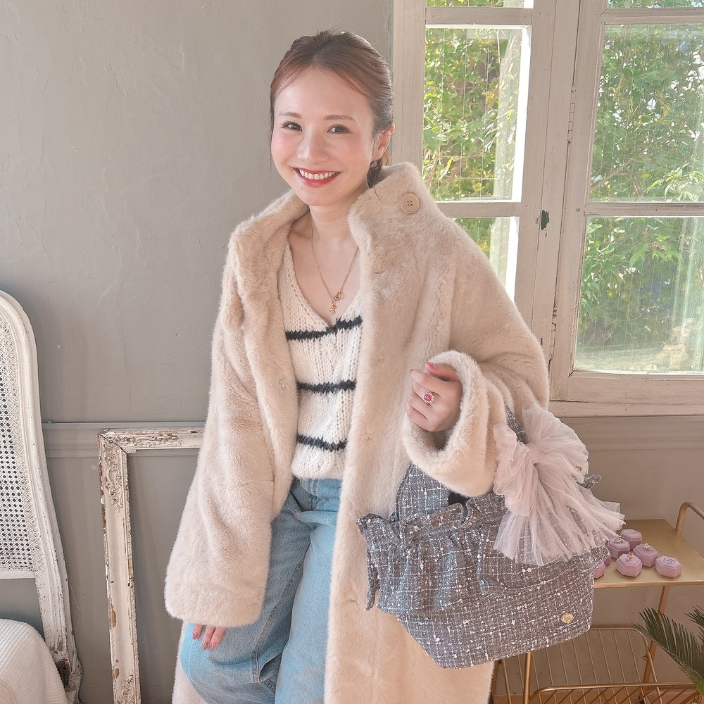 フリルバッグ Tweedy Bebe【グレーミックス】2サイズ