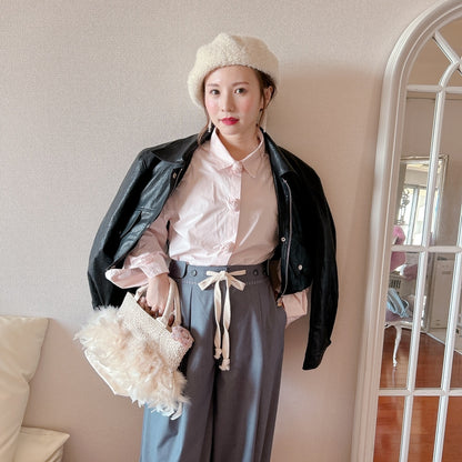 ★Volumeフェイクレザージャケット