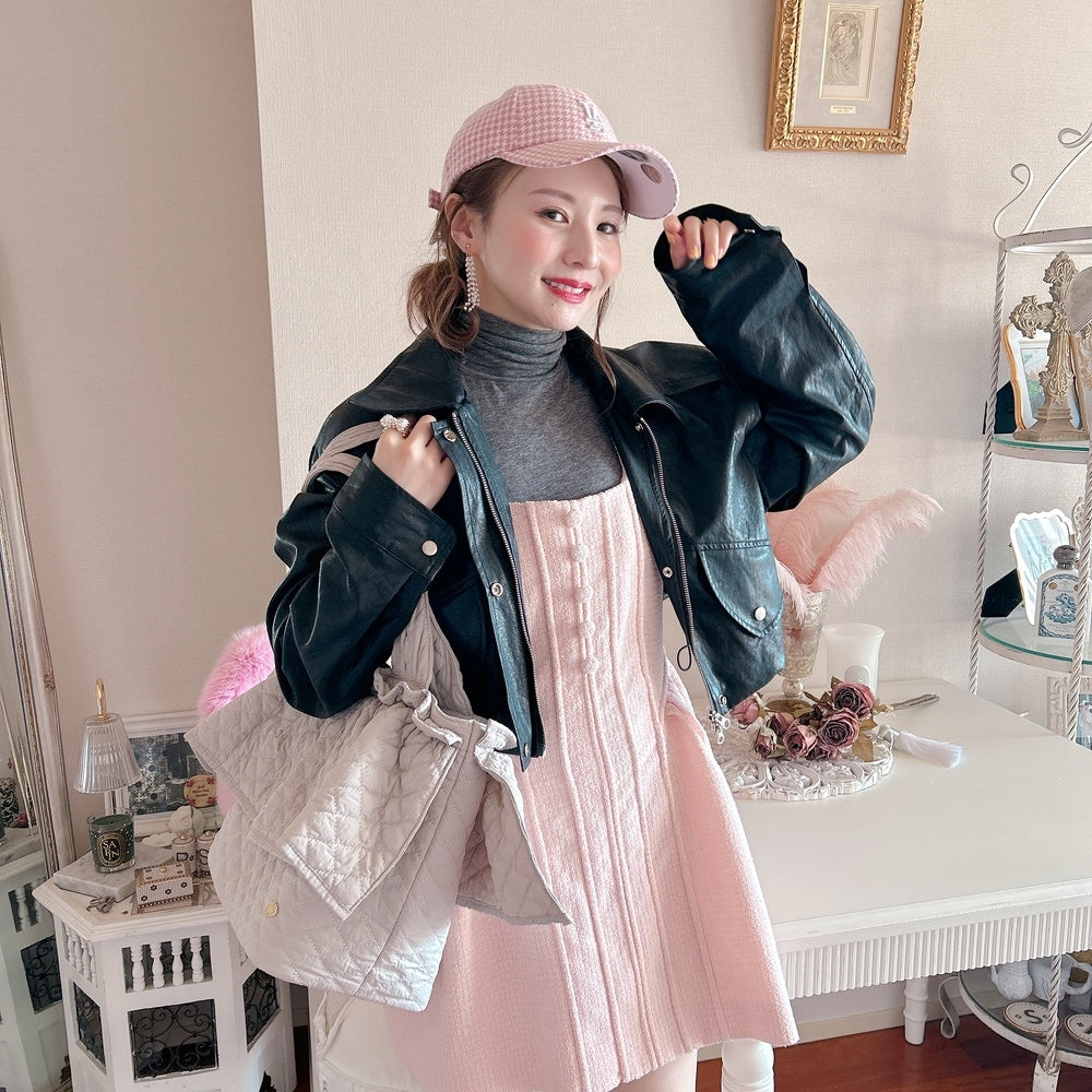 ★Volumeフェイクレザージャケット