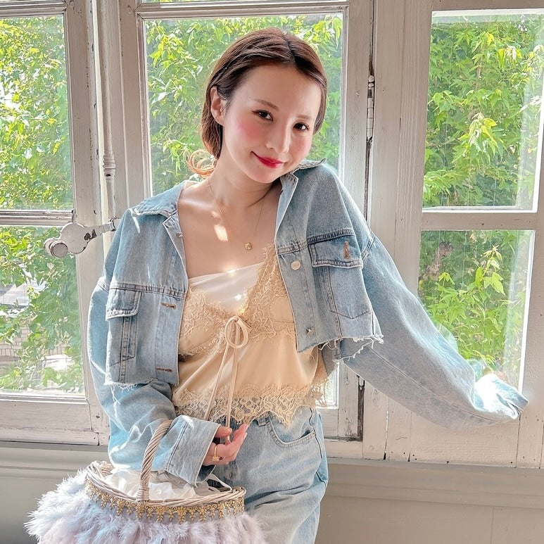 ★Volumeスリーブショートデニムジャケット