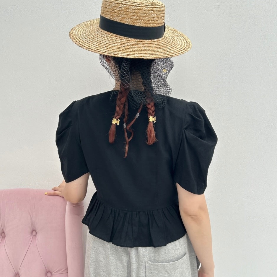 ★パフスリーブRibbonブラウス