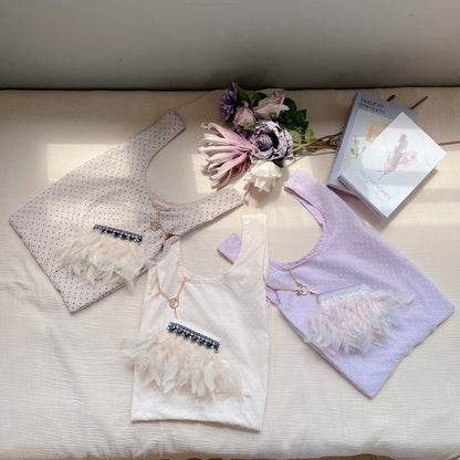 ポーチ付バッグ Balloon Marche【無地ドット】