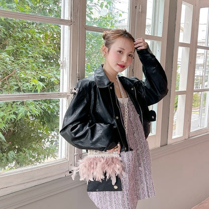 ★Volumeフェイクレザージャケット